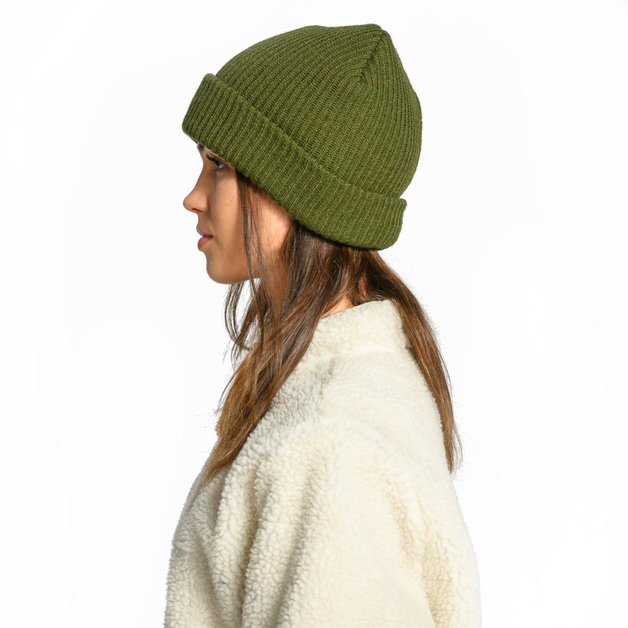 Green beanie hat - Wooly Olive